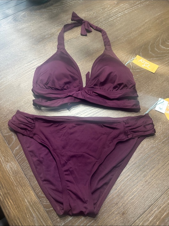 Kona Sol Other - Kona Sol Halter Bikini Set - Burgundy